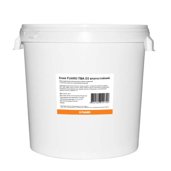 Клей Fuaro (Фуаро) ПВА D3 влагостойкий (30 кг)