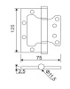 Петля без врезки B2-AB 125x7 5 x2.5 ( бронза)