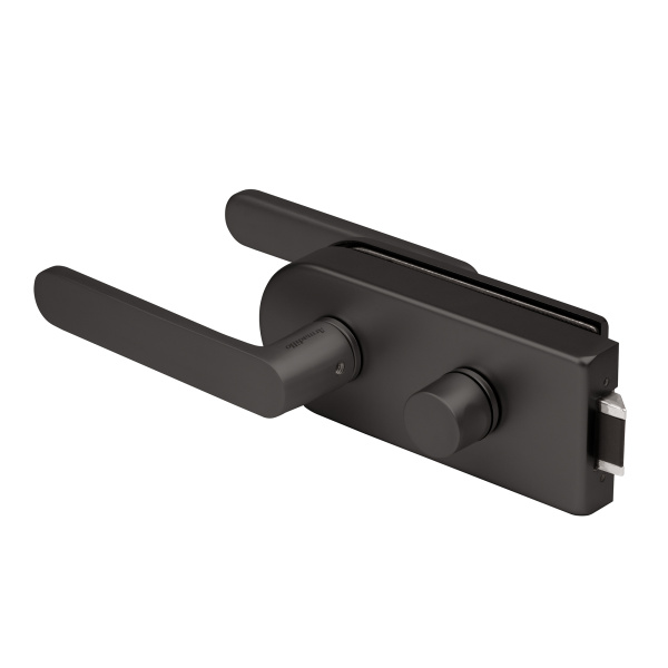 Комплект: замок+ручка Armadillo (Армадилло) для стеклянной двери Space.GL.LWC BL черный