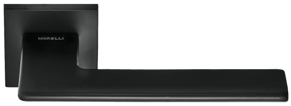 Ручка дверная PLATEAU MH-51-S6 BL на квадратной накладке, цвет черный, ЦАМ Light