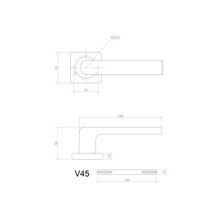 Ручки дверные V45MD (супер матовый никель)