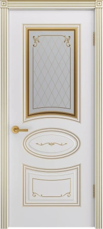 Межкомнатная дверь «Ария Грейс В2 ДО» 2000 x 600 belyyspatinoyzoloto