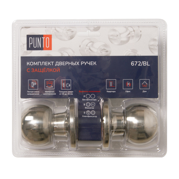 Ручка Punto (Пунто) защелка DK672/BL CP-PS (без фик.) хром