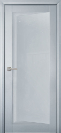 Дверь межкомнатная Перфекто (Perfecto) 105 покрытие soft touch белый бархат остекленная 600x2000 Серый бархат