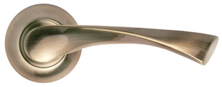 Ручка дверная КАПЕЛЛА MH-01 AB на круглом основании, цвет бронза, ЦАМ