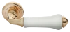 Ручка дверная UMBERTO MH-41-CLASSIC PG/W раздельная на круглой розетке, цвет золото/белый, ЦАМ