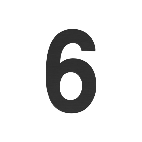 Цифра Fuaro (Фуаро) &quot 6&quot самоклеящаяся SS304 (50х30) (FUARO) BL черный