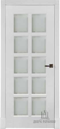 Дверь межкомнатная Калифорния эмаль и лак эмаль белая остекленная 600x2000 Steklo Emal