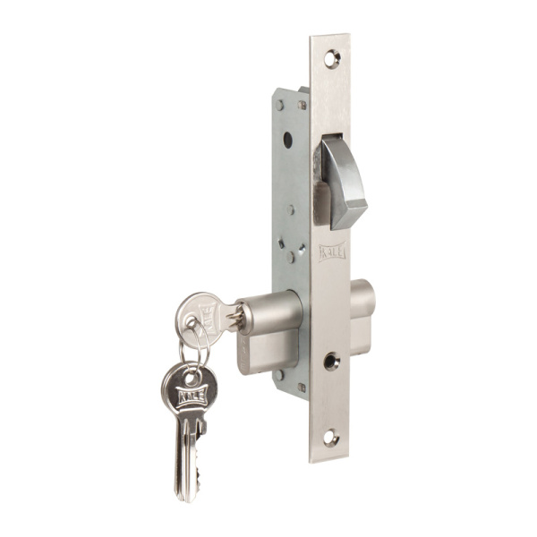 Замок Kale kilit (Кале килит) врезной цилиндровый узкопрофильный 201 (20 mm) (никель), 3 кл.