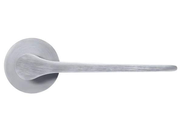 Ручка дверная LAND MH-60-R6 SC раздельная на круглой розетке 6 мм, цвет мат хром, ЦАМ Light