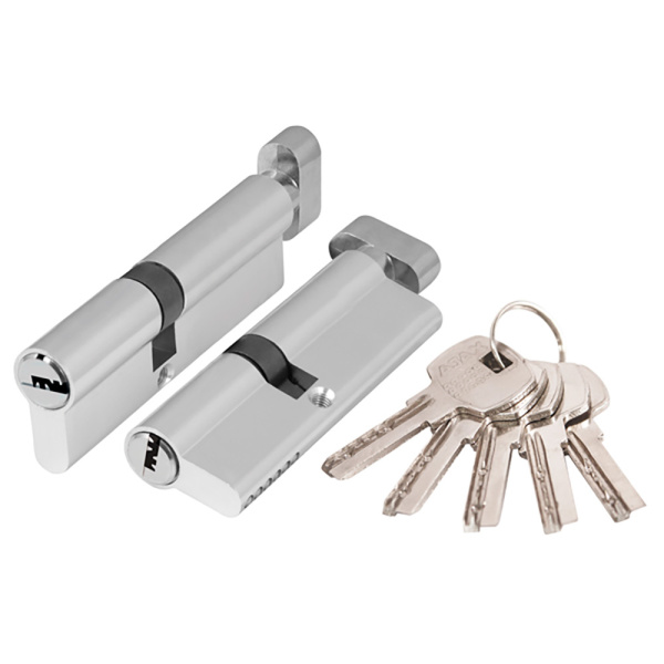 Цилиндровый Ajax (Аякс) механизм (AX202/100) AX2002Knob100 (50+10+40) CP хром с вертушкой