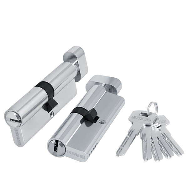 Цилиндровый Fuaro (Фуаро) механизм (200 ZM/90) 2000ZMKnob90(50+10+30) CP хром 5Key с вертушкой