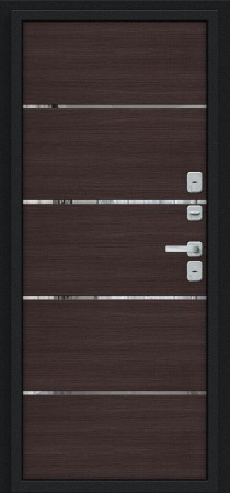 Металлическая дверь Лайн/BChrome Букле черное/Wenge Melinga