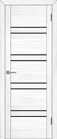 Дверь межкомнатная UniLine 30026 экошпон шоко велюр остекленная 600x2000 Белый