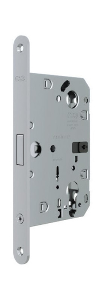 B06133.50.34 AGB (АГБ) Корпус врезного замка под цилиндр (мат хром) тех. уп. без отв. пл. POLARIS WAVE