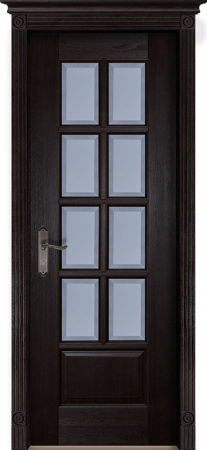 Дверь межкомнатная Грация массив махагон остекленная 800x2000 Steklo Venge