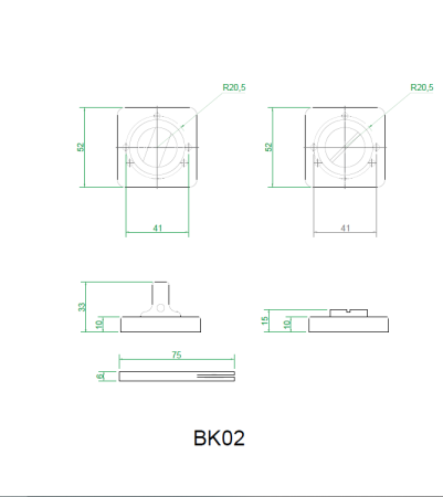 Накладки санузловые с ключом BK02L-2-K (мат. хром)