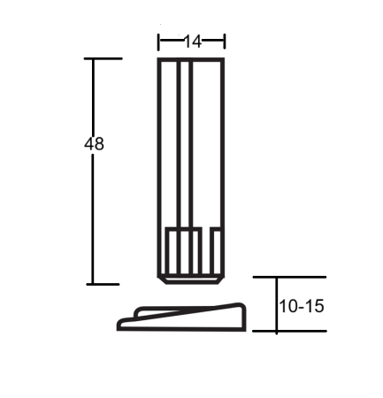 Дверной ограничитель магнитный DS14 SC (матовый хром)