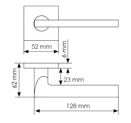Ручка дверная KAFFEE MH-50-S6 W раздельная на квадратной розетке, цвет белый, ЦАМ Light