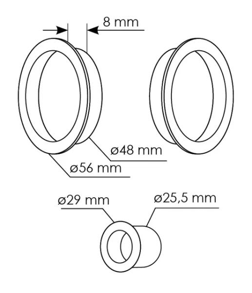 Ручка для раздвижных дверей MHS-1 SG, цвет мат.золото, ЦАМ