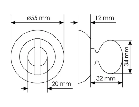 Завертка сантехническая MH-WC-CLP W/PC круглая цвет белая эмаль/хром