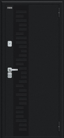 Металлическая дверь Thermo Флэш Декор-2 Букле чёрное/Wenge Veralinga